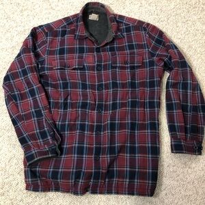 L.L.Bean Fleece-Lined Plaid Button-Up Shirt w/ Pockets